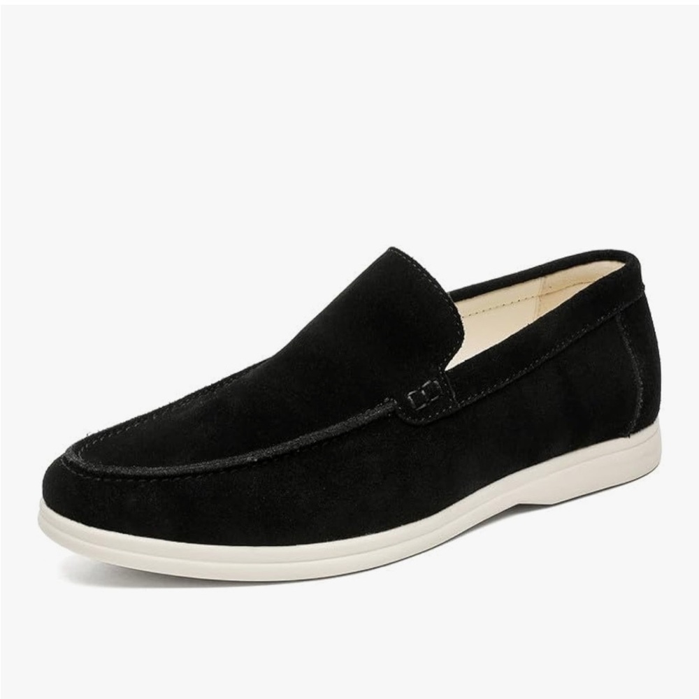 Men's Black Suede Loafers Santimon size 8